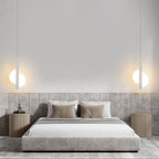 Modern Simplicity Dome Half Cut Circle Iron Acrylic Lampshade LED Pendant Light for Bedroom BulbSquare