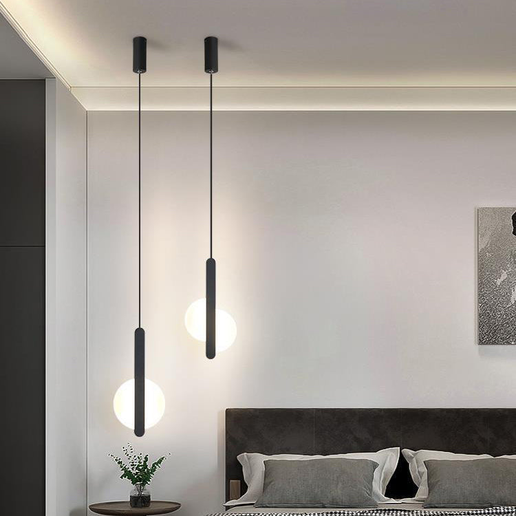 Modern Simplicity Dome Half Cut Circle Iron Acrylic Lampshade LED Pendant Light for Bedroom BulbSquare