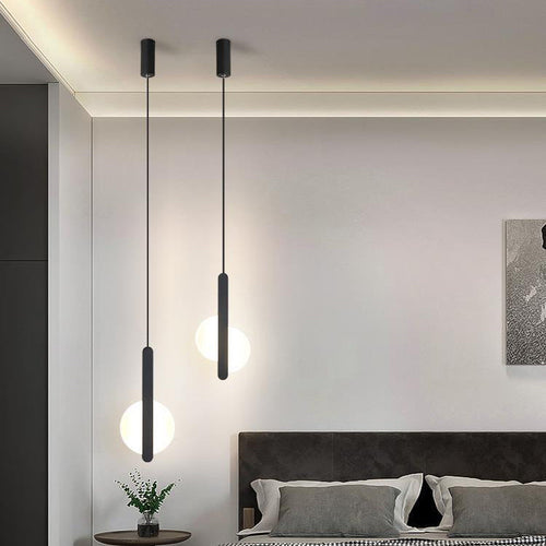 Modern Simplicity Dome Half Cut Circle Iron Acrylic Lampshade LED Pendant Light For Bedroom