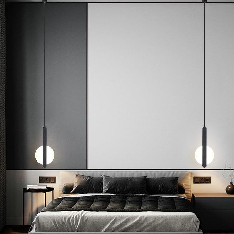 Modern Simplicity Dome Half Cut Circle Iron Acrylic Lampshade LED Pendant Light for Bedroom BulbSquare