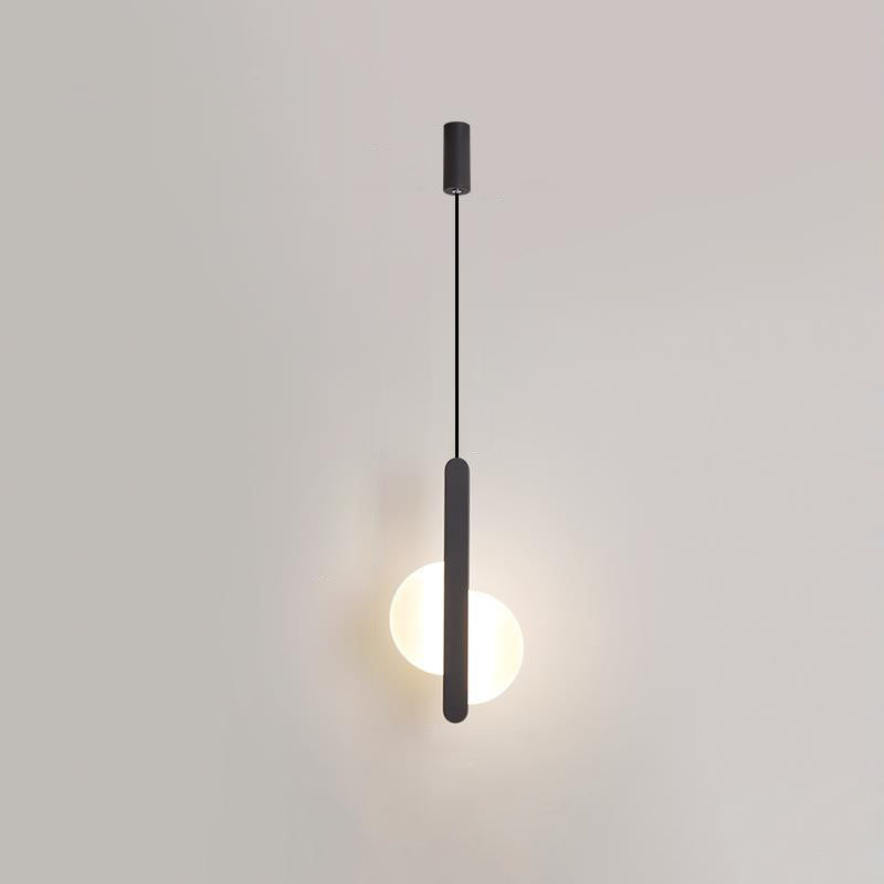 Modern Simplicity Dome Half Cut Circle Iron Acrylic Lampshade LED Pendant Light for Bedroom BulbSquare