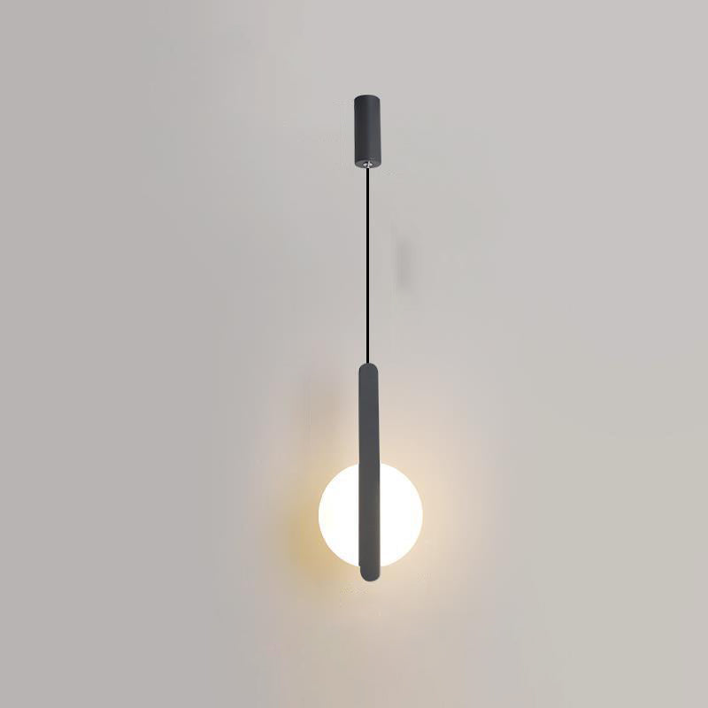 Modern Simplicity Dome Half Cut Circle Iron Acrylic Lampshade LED Pendant Light for Bedroom BulbSquare