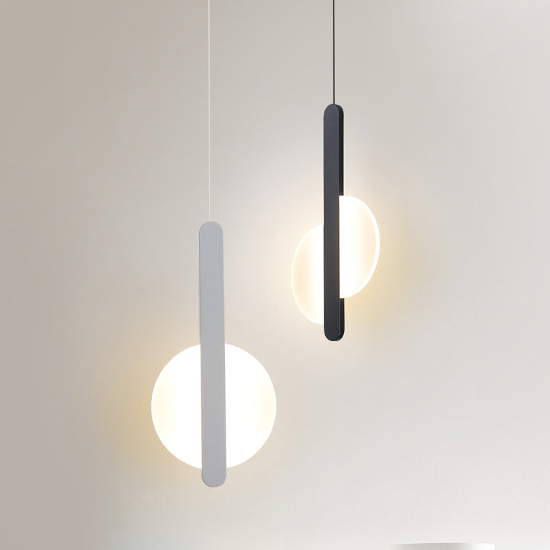 Modern Simplicity Dome Half Cut Circle Iron Acrylic Lampshade LED Pendant Light for Bedroom BulbSquare