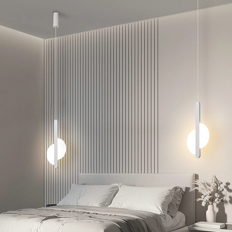 Modern Simplicity Dome Half Cut Circle Iron Acrylic Lampshade LED Pendant Light for Bedroom BulbSquare