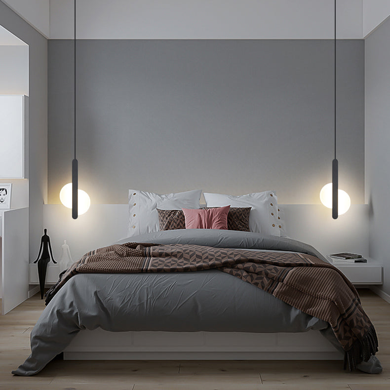 Modern Simplicity Dome Half Cut Circle Iron Acrylic Lampshade LED Pendant Light for Bedroom BulbSquare