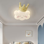 Contemporary Creative Bow Crown Santa Hat Iron PE Lampshade LED Flush Mount Ceiling Light For Bedroom