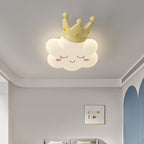 Contemporary Creative Bow Crown Santa Hat Iron PE Lampshade LED Flush Mount Ceiling Light For Bedroom