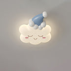 Contemporary Creative Bow Crown Santa Hat Iron PE Lampshade LED Flush Mount Ceiling Light For Bedroom
