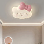 Contemporary Creative Bow Crown Santa Hat Iron PE Lampshade LED Flush Mount Ceiling Light For Bedroom