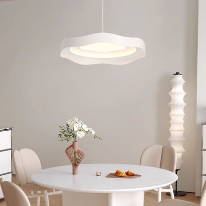 Modern Minimalist Dome Wave Round Iron Aluminum Lampshade LED Pendant Light For Dining Room