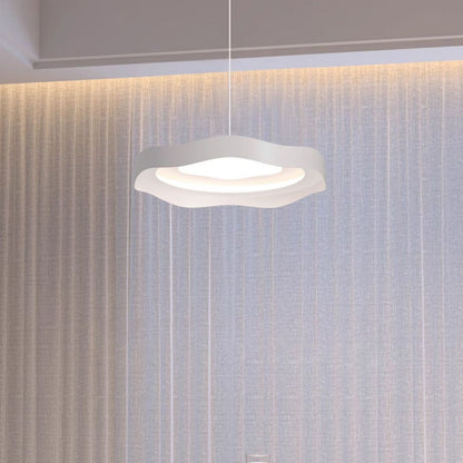 Modern Minimalist Dome Wave Round Iron Aluminum Lampshade LED Pendant Light For Dining Room