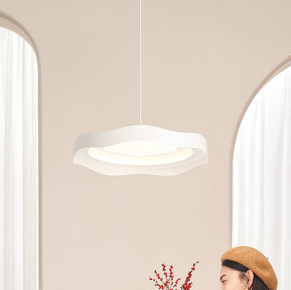 Modern Minimalist Dome Wave Round Iron Aluminum Lampshade LED Pendant Light For Dining Room