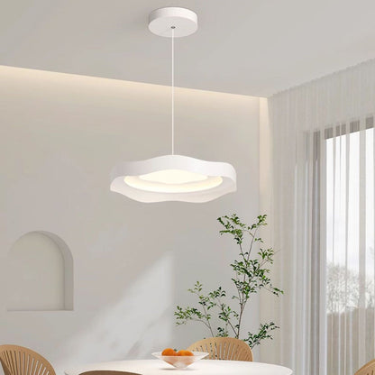 Modern Minimalist Dome Wave Round Iron Aluminum Lampshade LED Pendant Light For Dining Room