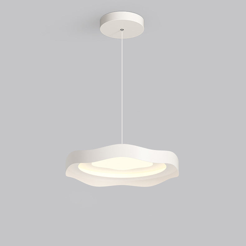 Modern Minimalist Dome Wave Round Iron Aluminum Lampshade LED Pendant Light For Dining Room