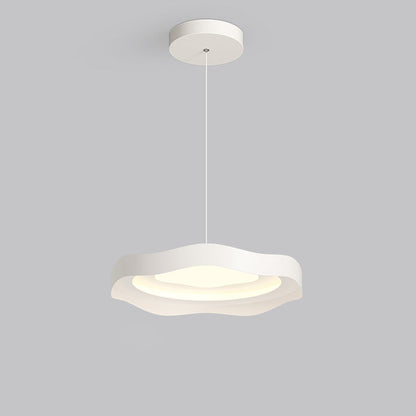 Modern Minimalist Dome Wave Round Iron Aluminum Lampshade LED Pendant Light For Dining Room