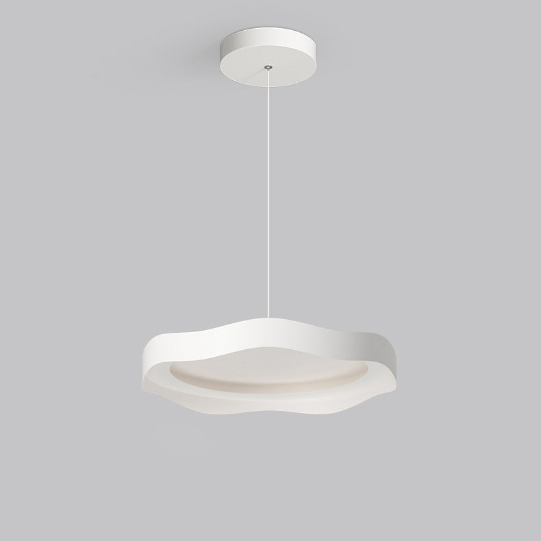 Modern Minimalist Dome Wave Round Iron Aluminum Lampshade LED Pendant Light For Dining Room