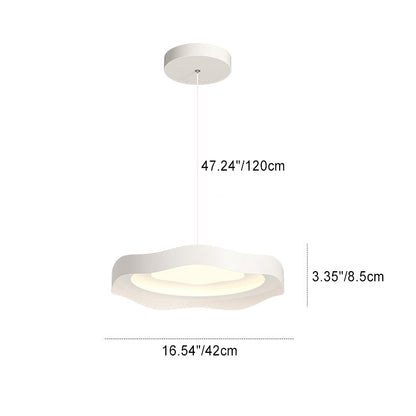 Modern Minimalist Dome Wave Round Iron Aluminum Lampshade LED Pendant Light For Dining Room
