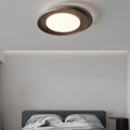 Contemporary Scandinavian Stitching Round Iron Acrylic Lampshade LED Flush Mount Ceiling Light For Bedroom