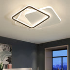 Contemporary Simplicity Stitching Round Square Hardware PMMA Lampshade LED Flush Mount Ceiling Light For Bedroom