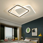 Contemporary Simplicity Stitching Round Square Hardware PMMA Lampshade LED Flush Mount Ceiling Light For Bedroom
