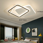 Contemporary Simplicity Stitching Round Square Hardware PMMA Lampshade LED Flush Mount Ceiling Light For Bedroom