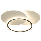 Contemporary Simplicity Stitching Round Square Hardware PMMA Lampshade LED Flush Mount Ceiling Light For Bedroom