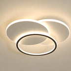 Contemporary Simplicity Stitching Round Square Hardware PMMA Lampshade LED Flush Mount Ceiling Light For Bedroom
