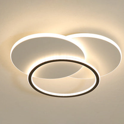 Contemporary Simplicity Stitching Round Square Hardware PMMA Lampshade LED Flush Mount Ceiling Light For Bedroom