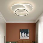Contemporary Simplicity Stitching Round Square Hardware PMMA Lampshade LED Flush Mount Ceiling Light For Bedroom