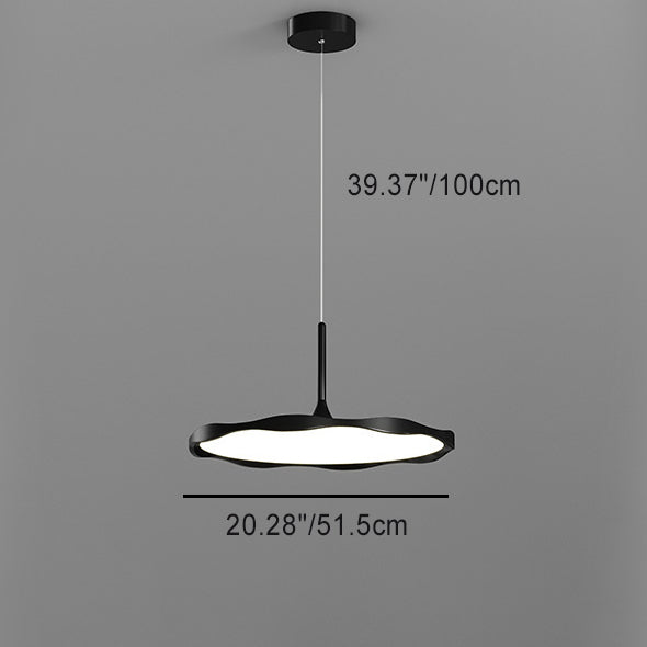 Modern Minimalist Dome Wave Round Acrylic Aluminum Iron Lampshade LED Pendant Light For Dining Room