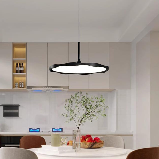 Modern Minimalist Dome Wave Round Acrylic Aluminum Iron Lampshade LED Pendant Light For Dining Room