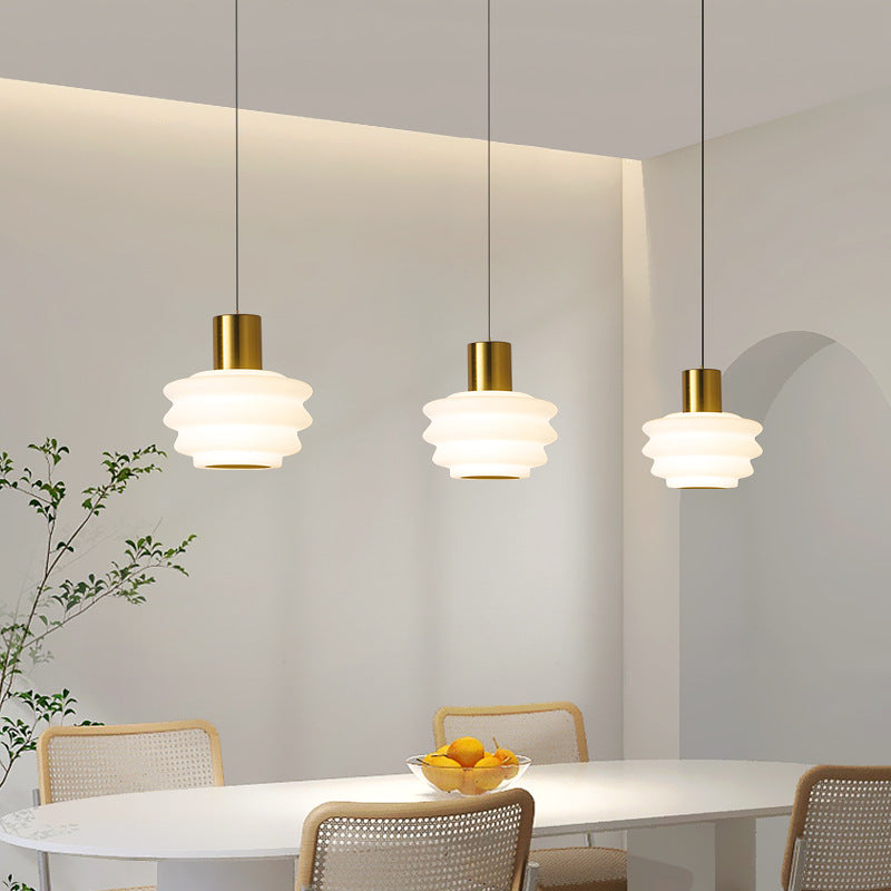 Contemporary Nordic Dome Wave Roto-molding Lampshade Iron LED Pendant Light For Bedroom