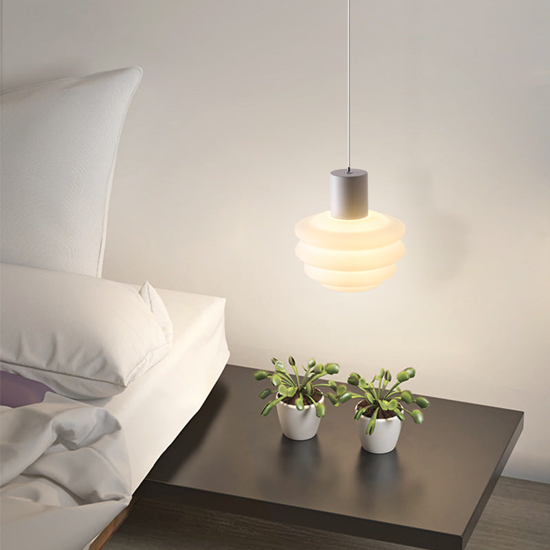 Contemporary Nordic Dome Wave Roto-molding Lampshade Iron LED Pendant Light For Bedroom