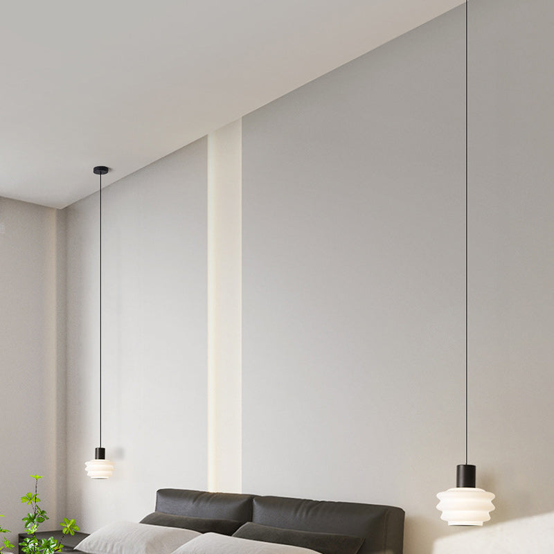 Contemporary Nordic Dome Wave Roto-molding Lampshade Iron LED Pendant Light For Bedroom