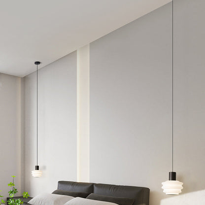 Contemporary Nordic Dome Wave Roto-molding Lampshade Iron LED Pendant Light For Bedroom