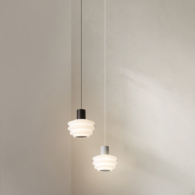 Contemporary Nordic Dome Wave Roto-molding Lampshade Iron LED Pendant Light For Bedroom