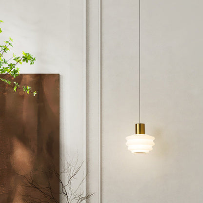 Contemporary Nordic Dome Wave Roto-molding Lampshade Iron LED Pendant Light For Bedroom