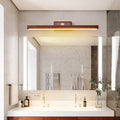 Traditional Japanese Long Cylindrical Straight Line Rotatable Walnut Copper LED Vanity Light Mirror Front Wall Sconce Lamp For Bathroom