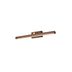 Traditional Japanese Long Cylindrical Straight Line Rotatable Walnut Copper LED Vanity Light Mirror Front Wall Sconce Lamp For Bathroom
