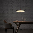 Contemporary Scandinavian Dome Disc Wrinkles PP Iron Ash LED Pendant Light For Dining Room