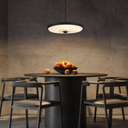 Contemporary Scandinavian Dome Disc Wrinkles PP Iron Ash LED Pendant Light For Dining Room