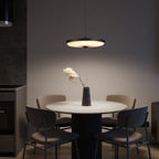 Contemporary Scandinavian Dome Disc Wrinkles PP Iron Ash LED Pendant Light For Dining Room