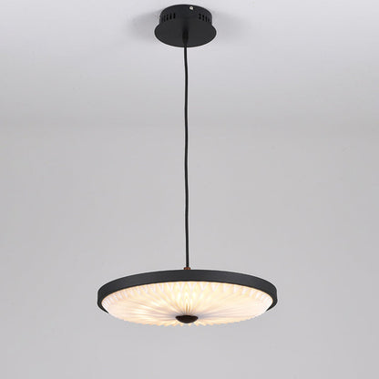 Contemporary Scandinavian Dome Disc Wrinkles PP Iron Ash LED Pendant Light For Dining Room
