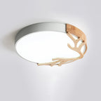 Contemporary Nordic Round Deer Iron Acrylic Lampshade LED Flush Mount Ceiling Light For Bedroom Lumendat