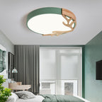 Contemporary Nordic Round Deer Iron Acrylic Lampshade LED Flush Mount Ceiling Light For Bedroom Lumendat