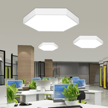 Modern Simplicity Hexagonal Macarons Iron Aluminum Lampshade LED Flush Mount Ceiling Light for Home Office