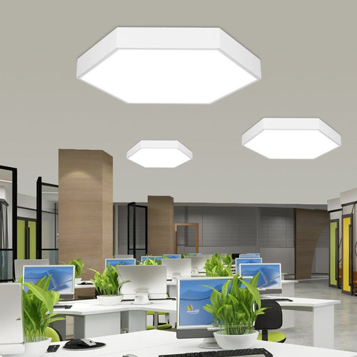 Modern Simplicity Hexagonal Macarons Iron Aluminum Lampshade LED Flush Mount Ceiling Light for Home Office