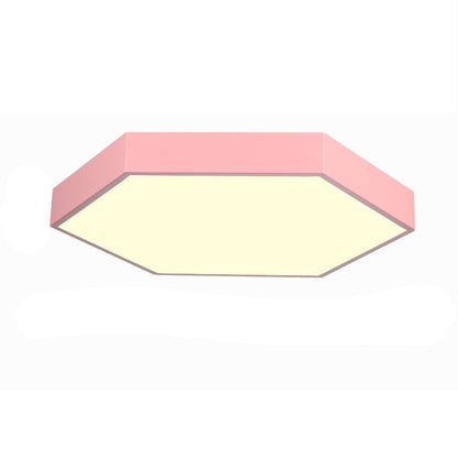 Modern Simplicity Hexagonal Macarons Iron Aluminum Lampshade LED Flush Mount Ceiling Light for Home Office