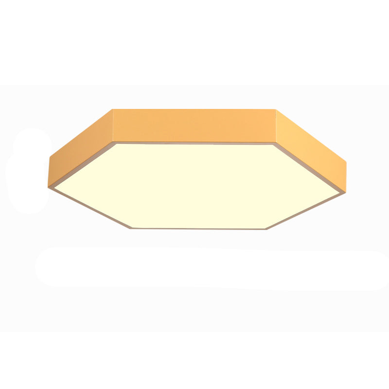 Modern Simplicity Hexagonal Macarons Iron Aluminum Lampshade LED Flush Mount Ceiling Light for Home Office