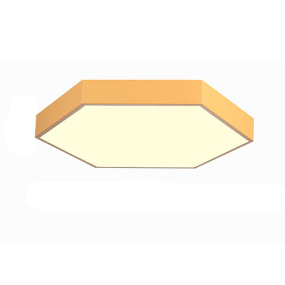 Modern Simplicity Hexagonal Macarons Iron Aluminum Lampshade LED Flush Mount Ceiling Light for Home Office